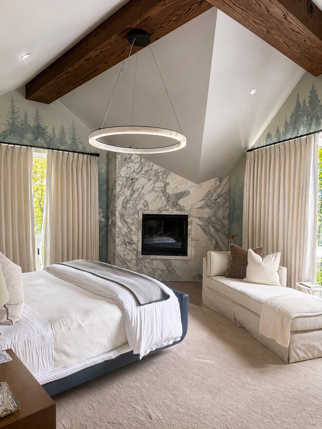 Freshly painted modern interior living room with crisp white baseboards and neutral walls